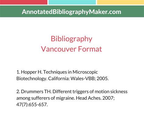 vancouver bibliografia online|Free Vancouver Citation Generator